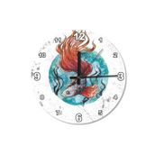 Tablomega Kırmızı Kuyruklu Beta Balığı Ahşap 30x30 cm Duvar Saati