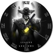 Tablomega League Of Legends Twisted Fate Şekilli 30x30 cm Duvar Saati
