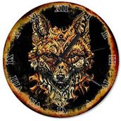 Tablomega Mekanik Kurt Başı 30x30 cm Duvar Saati