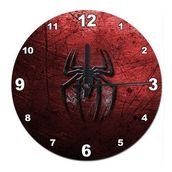 Tablomega Saat-365-50 Metal Zeminde Örümcek Adam Logo Tasarım 50 cm Duvar Saati