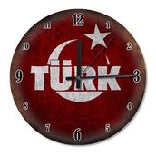 Tablomega Türk Yazı Bayrak Sessiz 50x50 cm Duvar Saati