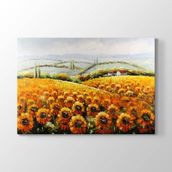 Tabloshop Ayçiçekleri Duvar 140x100 cm Tablo