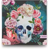 Tabloshop Çiçekli Kuru Kafa 70x70 cm Tablo