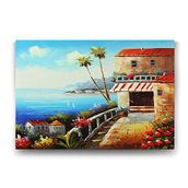 Tabloshop Deniz Manzaralı Ev 125x80 cm Tablo