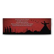 Tabloshop Panoramik Mevlana Sözleri 180x60 cm Tablo
