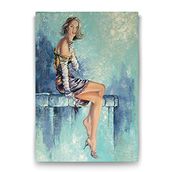 Tabloshop Sanatsal Yalnız Kadın 60x90 cm Tablo