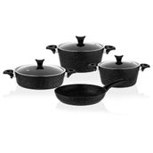 Taç 3455 Master Cook 4'lü 7 Parça Granit Siyah Tencere Seti