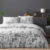 Taç Alvy Gri 160 x 220 cm Ranforce Tek Kişilik Nevresim Takımı