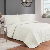 Taç Gala Ekru Çift Kişilik Yatak Örtüsü Seti