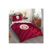 Taç Galatasaray Kırmızı Logo Pamuk Çarşafı Lastikli Lisanslı Tek Kişilik Nevresim Takımı