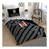 Taç Lisanslı Beşiktaş Siyah Logo Tek Kişilik Nevresim Takımı