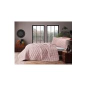 Taç Marissa Pudra Çift Kişilik Yatak Örtüsü Seti