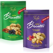 Tafe Glutensiz Yaban Mersinli Lif Kaynağı Bademli ve Üzümlü Mini Biscotti Kıtır Kurabiye 150 gr x 2