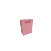 Tahtakale Toptancıları 13.8X10X5 cm 25 Adet Pembe İp Saplı Minik Boy Düz Renk Karton Çanta