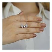 Takıhan 925 Ayar Gümüş Kalpli Melek Kanadı Kolye