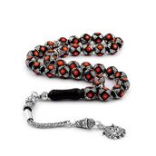 Takıhan 925 Ayar Yoğun Gümüş İşlemeli Erzurum Oltu Taşı Tesbih