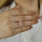 Takıhan Baget Taşlı 925 Ayar Rose Gümüş Kadın Kolye