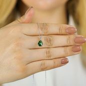 Takıhan Damla Tasarımlı Zümrüt Yeşili Zirkon Taşlı 925 Ayar Gümüş Kadın Kolye