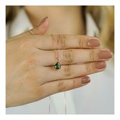 Takıhan Damla Tasarımlı Zümrüt Yeşili Zirkon Taşlı 925 Ayar Rose Gümüş Kadın Kolye