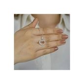 Takıhan Kalp Tasarımlı Beyaz Zirkon Taşlı 925 Ayar Gümüş Kadın Kolye