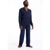 Tampap Erkek Hastane Pijama Takımı Boydan Düğmeli Tampap - 2XL - İndigo