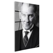 Tamperli Gerçek Cam Tablo Atatürk Çizgili Kravat Klasik Giyim Atatürk Tablosu Duvar Dekoru