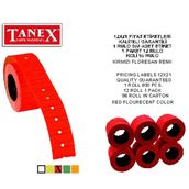 Tanex 12x21 mm Motex Çizgili Kırmızı Fiyat Etiketi