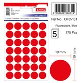 Tanex Ofc-131 Kırmızı Yuvarlak 19 mm Etiket