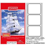 Tanex TN-0024 64x100 mm Sürekli Form Yazıcı Etiketi