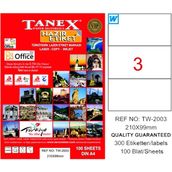 Tanex TW-2003 210x99 mm 100 Adet Laser Etiket