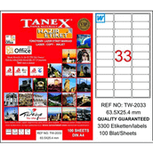 Tanex TW-2033 63,5x25,4 mm Laser Etiket