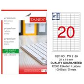 Tanex tw-2120 31x14 Laser Etiket