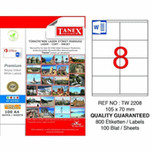Tanex TW-2208 Lazer Etiket