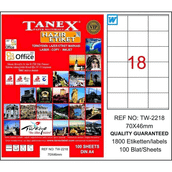 Tanex TW-2218 70x46 mm 100 Adet Laser Etiket