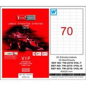 Tanex TW-2270 40x20 mm Şeffaf 25 Adet Laser Etiket