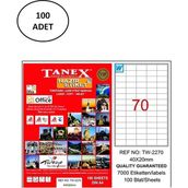 Tanex TW-2270 Premium 40x20 mm 100'lü A4 Lazer Etiket