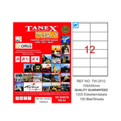 Tanex TW-2512 105x46 mm 100 Adet Laser Etiket