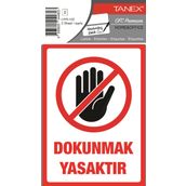 Tanex UYR-122 Dokunmak Yasaktır 2'li Uyarı Etiketi