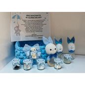 Tanin Puset Kırk Uçurma Sepeti Yenidoğan Hediye Sepeti Amigurumi Çıngırak dahildir. - Bebek Mavisi