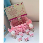 Tanin Puset Kırk Uçurma Sepeti Yenidoğan Hediye Sepeti Amigurumi Çıngırak dahildir. - Bebek Pembe