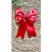 Tasarım Tokam Türk Bayrak Desenli Kırmızı Kurdele Kadın Kız Klipsli Saç Tokası