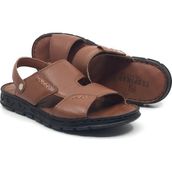 Taşpınar Ayakkabı Taşpınar %100 Hakiki Deri Ortopedik Erkek Yazlık Rahat Günlük Atkılı Sandalet Terlik 40-46 - 00Taba