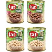 Tat 2x800 gr Haşlanmış Kuru Fasulye + 2x800 gr Barbunya