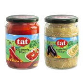 Tat Közlenmiş Biber 650 gr ve Közlenmiş Patlıcan Konservesi 520 Cam 2 li Paket