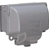 TayMac MX3300 Bir Takım Yatay Kullanım Metal Hava Koşullarına Dayanıklı Priz Kapağı, Gri Kaplama