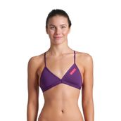 Team Swim Top Tie Back Solid Kadın Mor Yüzücü Bikini Üstü 004768930