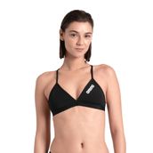 Team Swim Top Tie Back Solid Kadın Siyah Yüzücü Bikini Üstü 004768550