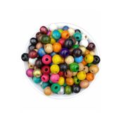 tebrikcim 12mm Karışık Renkli Ahşap Tahta Boncuk, ( 50gr, ~75-80 Adet Boncuk)