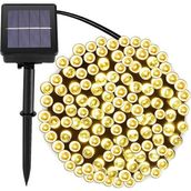 Techno Smart Solar 100 Ledli 12 Metre Bahçe Aydınlatma Sarı Işık Dekorasyon Güneş Enerjili LED