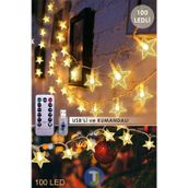 Technojet 100 Ledli 10.mt Kumandalı Usbli Dekoratif Yıldız Model Şerit Led Işık Yılbaşı Süsleme